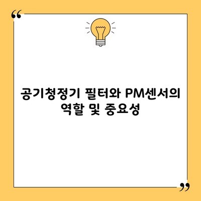 공기청정기 필터와 PM센서의 역할 및 중요성