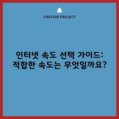 인터넷 속도 선택 가이드: 적합한 속도는 무엇일까요?