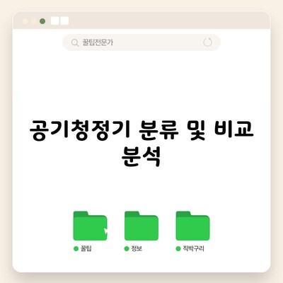 공기청정기 분류 및 비교 분석