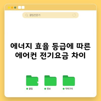 에너지 효율 등급에 따른 에어컨 전기요금 차이