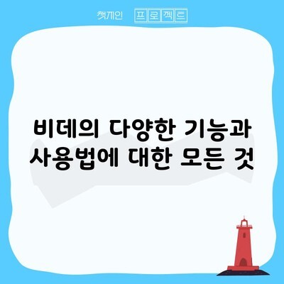 비데의 다양한 기능과 사용법에 대한 모든 것