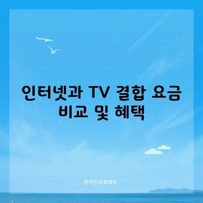 인터넷과 TV 결합 요금 비교 및 혜택