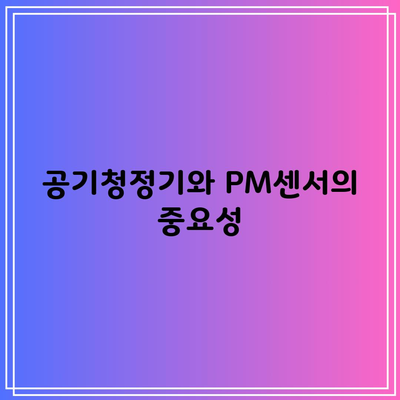 공기청정기와 PM센서의 중요성