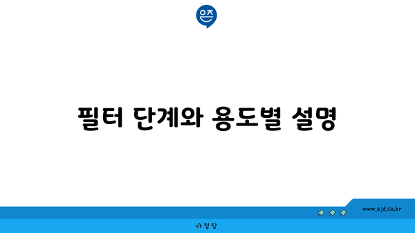 필터 단계와 용도별 설명