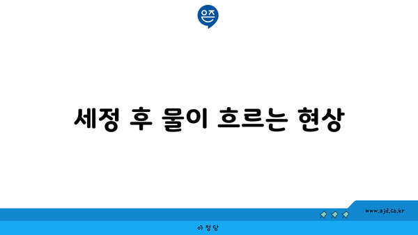 세정 후 물이 흐르는 현상