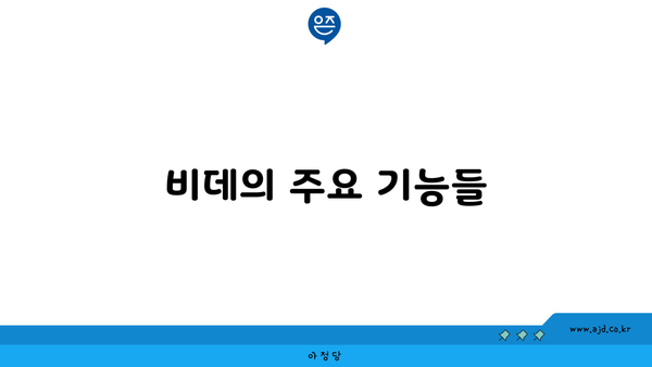 비데의 주요 기능들