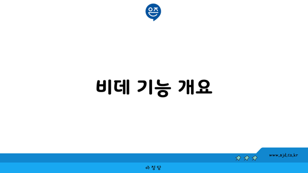 비데 기능 개요