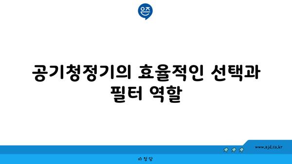 공기청정기의 효율적인 선택과 필터 역할