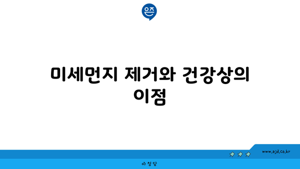 미세먼지 제거와 건강상의 이점