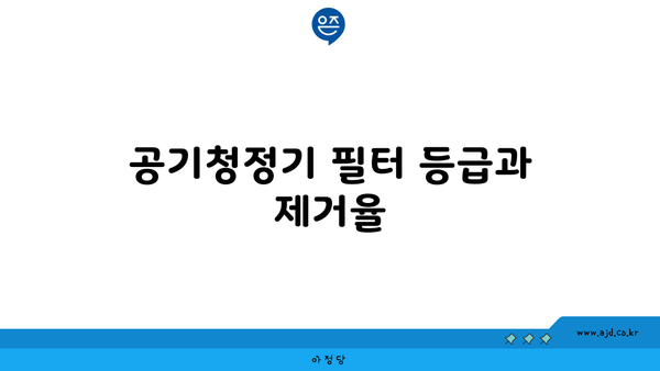 공기청정기 필터 등급과 제거율