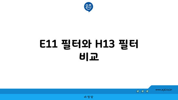 E11 필터와 H13 필터 비교