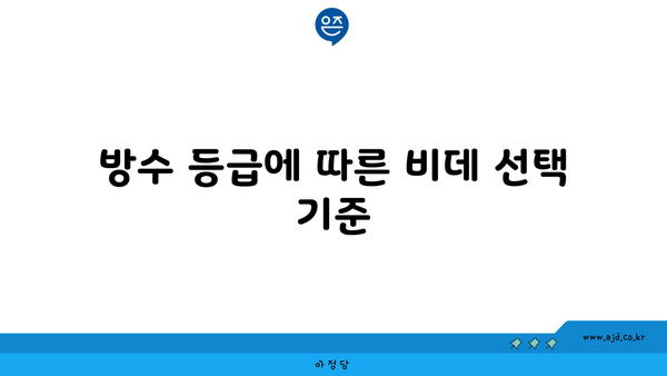 방수 등급에 따른 비데 선택 기준