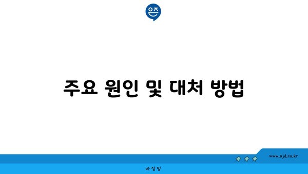 주요 원인 및 대처 방법