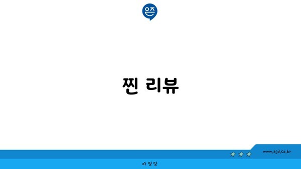 찐 리뷰