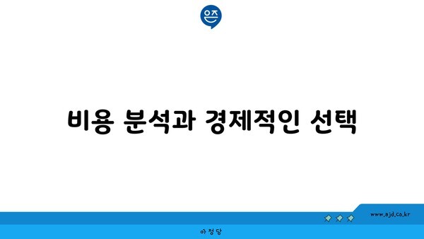 비용 분석과 경제적인 선택