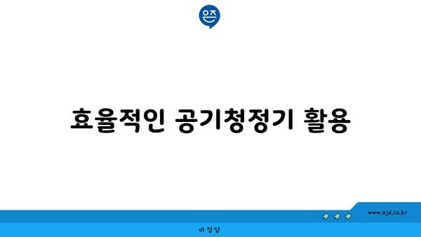 효율적인 공기청정기 활용