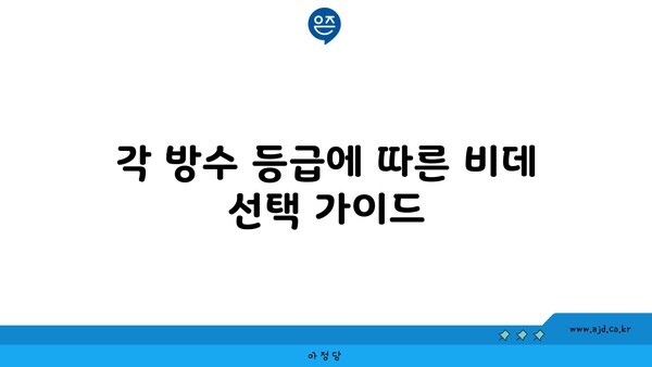 각 방수 등급에 따른 비데 선택 가이드