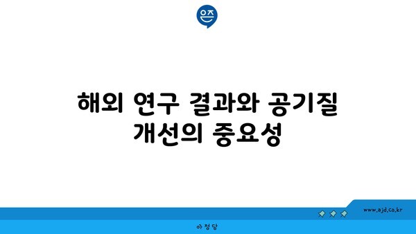 해외 연구 결과와 공기질 개선의 중요성