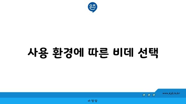 사용 환경에 따른 비데 선택