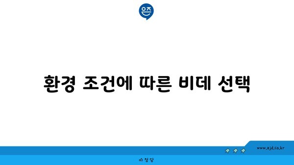 환경 조건에 따른 비데 선택