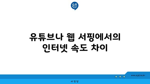 유튜브나 웹 서핑에서의 인터넷 속도 차이