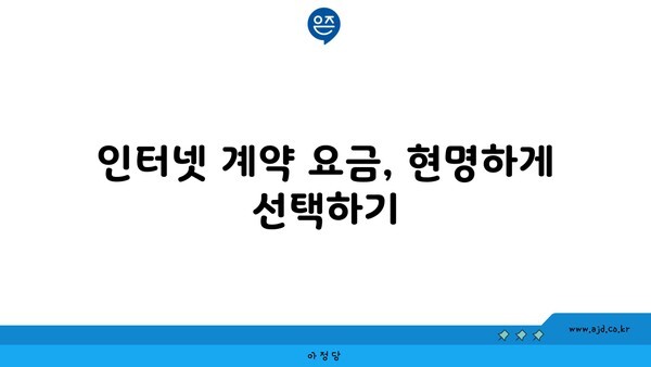 인터넷 계약 요금, 현명하게 선택하기