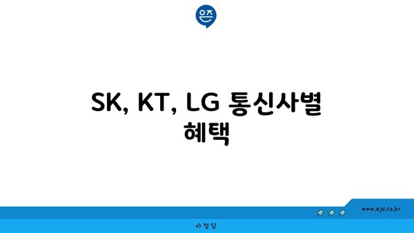 SK, KT, LG 통신사별 혜택