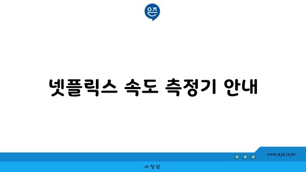 넷플릭스 속도 측정기 안내