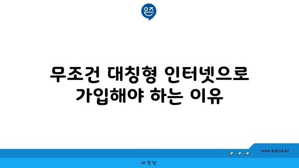 무조건 대칭형 인터넷으로 가입해야 하는 이유