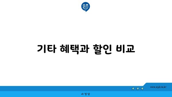 기타 혜택과 할인 비교