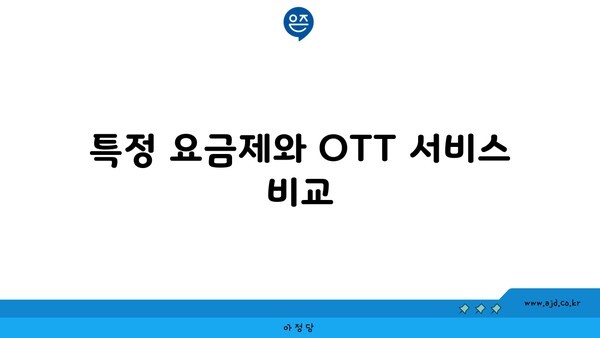 특정 요금제와 OTT 서비스 비교