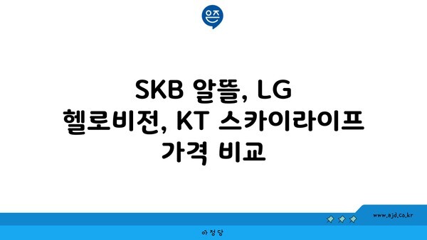 SKB 알뜰, LG 헬로비전, KT 스카이라이프 가격 비교