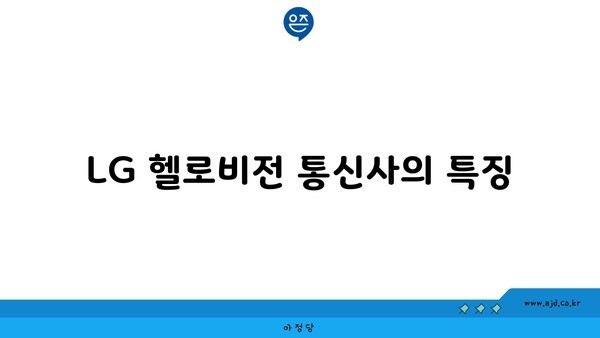 LG 헬로비전 통신사의 특징