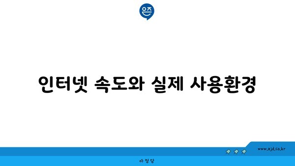 인터넷 속도와 실제 사용환경