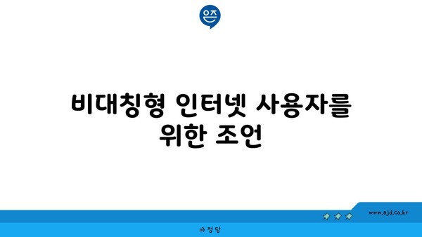 비대칭형 인터넷 사용자를 위한 조언