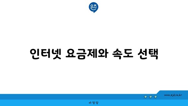 인터넷 요금제와 속도 선택