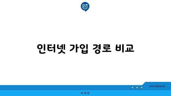 인터넷 가입 경로 비교