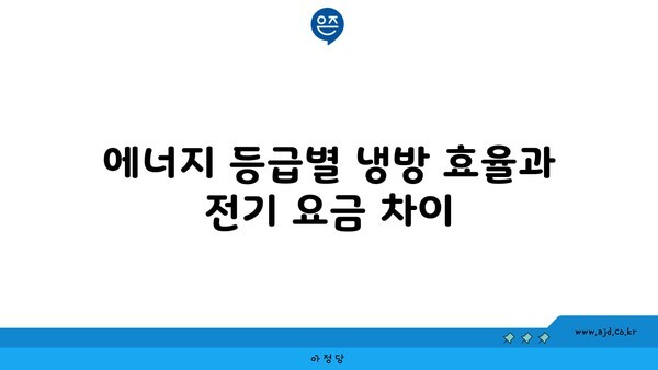 에너지 등급별 냉방 효율과 전기 요금 차이