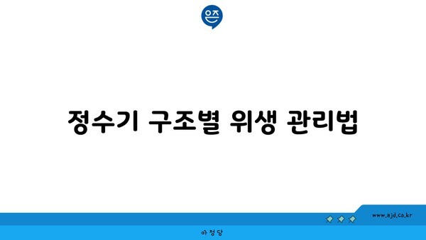 정수기 구조별 위생 관리법