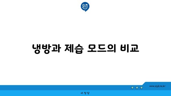 냉방과 제습 모드의 비교