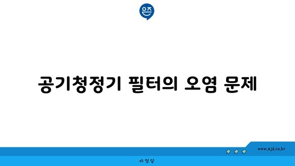 공기청정기 필터의 오염 문제