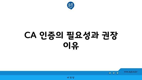 CA 인증의 필요성과 권장 이유