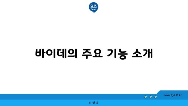 바이데의 주요 기능 소개