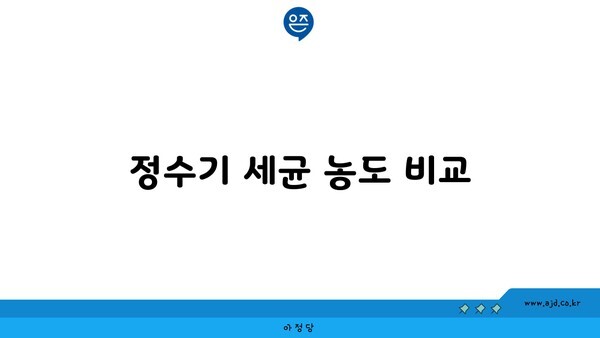 정수기 세균 농도 비교