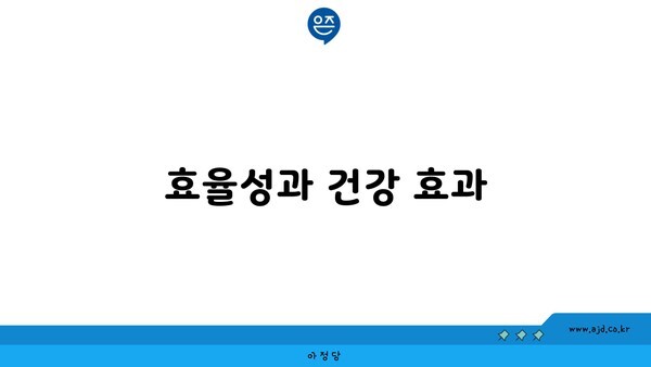 효율성과 건강 효과