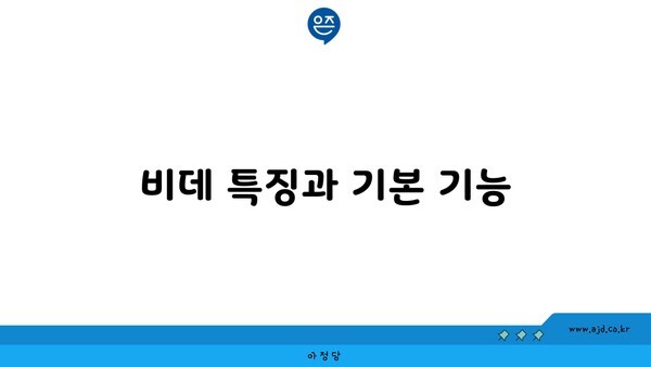 비데 특징과 기본 기능