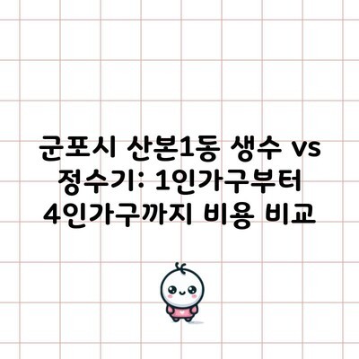 군포시 산본1동 생수 vs 정수기: 1인가구부터 4인가구까지 비용 비교