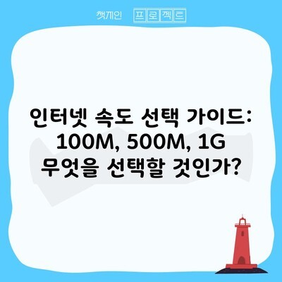 인터넷 속도 선택 가이드: 100M, 500M, 1G 무엇을 선택할 것인가?