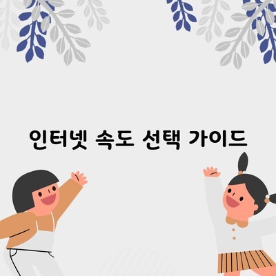 인터넷 속도 선택 가이드