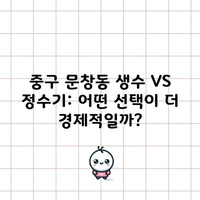 중구 문창동 생수 VS 정수기: 어떤 선택이 더 경제적일까?